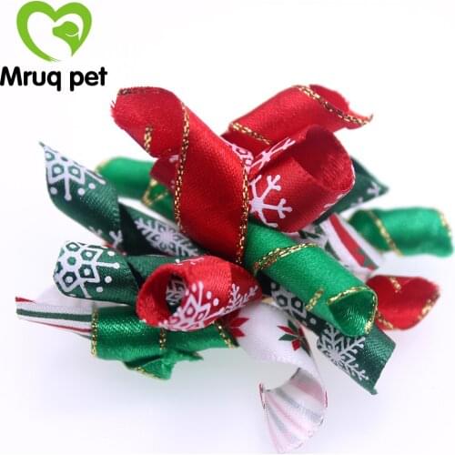50pcs Christmas Pet Dog Cat Hair Bows Dog Nice Hair Accessories Ribbon Bows Dog Grooming Pet Supplies