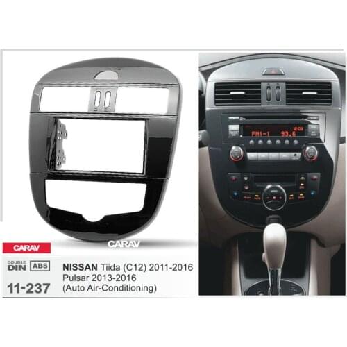 CARAV 11-237 Top Quality Radio Fascia for NISSAN Tiida (C12) (Auto Air-Conditioning) Stereo Fascia Dash CD Trim Installation Kit