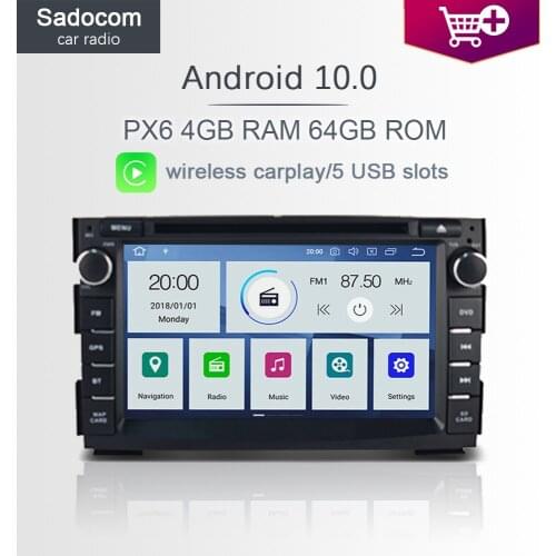 Carplay PX6 2 din Android 10.0 Car DVD player 6 Core 64GB ROM 4GB RAM autoradio GPS car radio For Kia Ceed 2009 2010 2011 2012