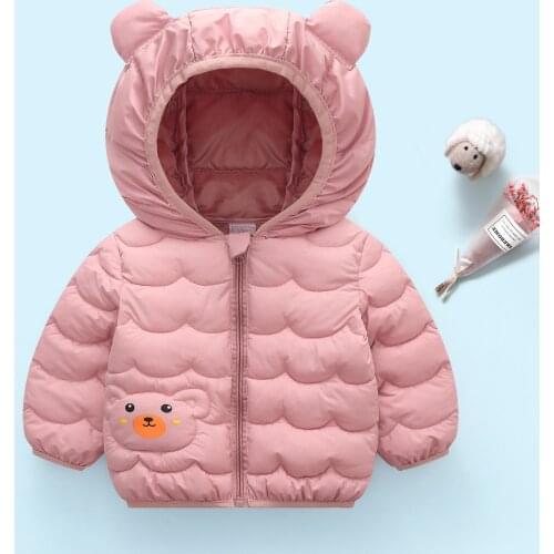 Kids Baby Girls Coats Cartoon Clothing Autumn Winter Childrens Boy Down Cotton Jacket Lightweight Boys Outerwear Windproof Warm