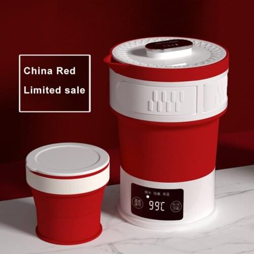 Electric Water Kettle Portable Silicone Folding Kettle Hidden Handle Mini Insulation Kettle 110V-240V Adjustable Temperature