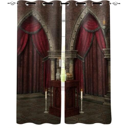 Gothic Mysterious Dark Room Modern Blackout Curtains For Living Room Bedroom Window Treatment Blinds Drapes Kitchen Curtains