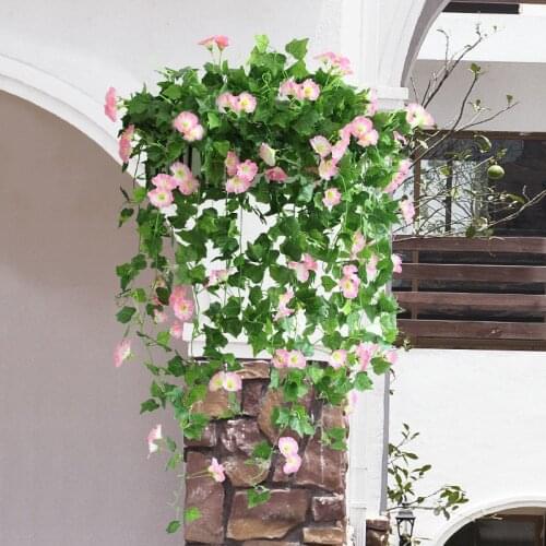 2pcs Artificial flower Vine For living room Wedding Party decoration flower 78cm Wall Hanging Flower Simulated morning glory