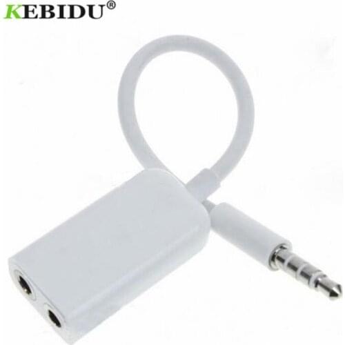 KEBIDU Aux Splitte 3.5mm Double Jack Headphone Splitter Microphone Audio Adapter 2 In 1 Headphone Jack Microphone for Phone