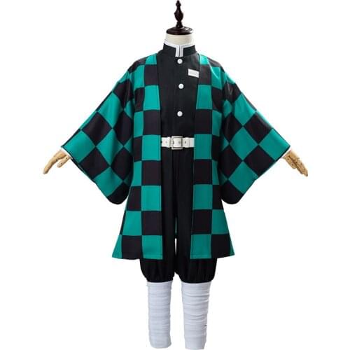 Demon Slayer Kimetsu no Yaiba Kamado Tanjirou Cosplay Custome Uniform Kids Children Halloween Carnival Costume Custom
