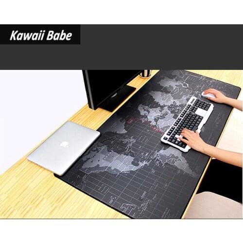 Mouse Pad Big Desk Mat Gaming Computer Mouse Mat World Map Large Non-Slip Rubber Base Mousepad for Laptop PC Game Waterproof