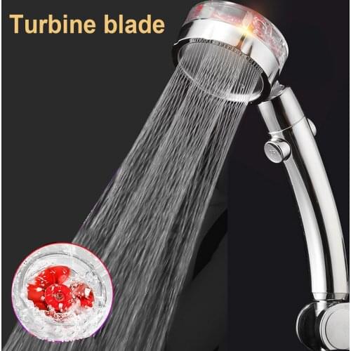 Shower Head Water Saving Flow High Pressure Spray Nozzle with Rotating Small Fan Pressurized Shower Bathroom Accessories