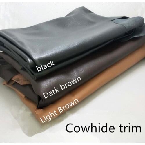 Real Cowhide Leather Top Layer Cowhide Leather Trims Whole Leather Handmade DIY leather Black/Brown/Dark Brown
