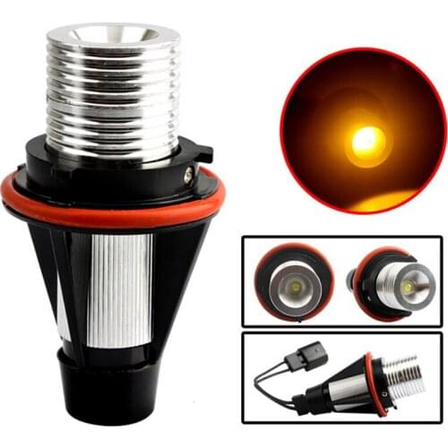 New Arrive 12V LED Angel Eyes For E39-5W LED Side Marker Light Bulb Canbus White Yellow