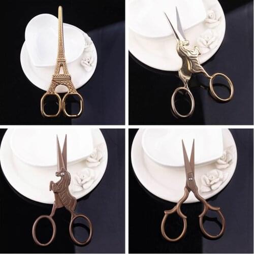 Retro Scissors Craft Stainless Steel Classic Tower European-style Small Stitch Metal Unicorn Sewing Durable Sharp Tailor Light