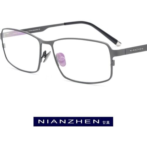 Pure Titanium Eyeglasses Frame Men Square Myopia Optical Frames Eye Glasses for Men Male Vintage Ultra Light Eyewear FONEX 1183