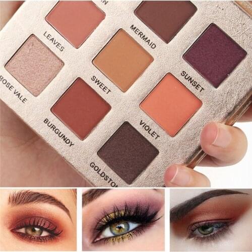 9 Color Eyeshadow Palette Makeup Cosmetics Professional Shadow Kit Long-Lasting