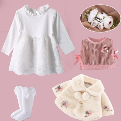 Baby Girl Birthday Dress Baptism Princess Dress Kids Clothes Elegant Baby Dress Newborn Clothes 1 year Girl Costume White 0-3Y