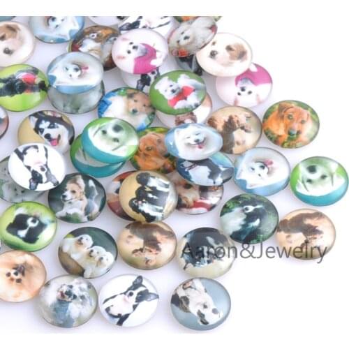 Half Round Beads Dog Flatback Cabochon Scrapbooking Craft For Diy Jewelry findings 30pcs 18mm YKL0332