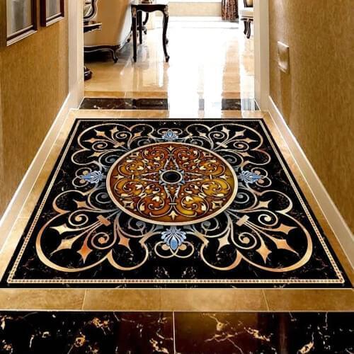 Custom 3D Marble Floor Sticker Mural Living Room Bedroom Corridor Floor Waterproof Self-adhesive PVC Vinyl Wallpaper Home Decor