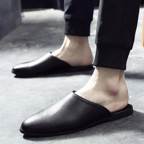 Slippers for men casual Loafers Men Shoes Men Fashion Summer Breathable Flats Mule Shoes Cool Comfortable Slides Flip Flops 2020