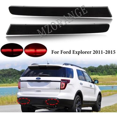 2PCS Smoky Black LED Rear Bumper Reflector Light For Ford Explorer 2011 2012 2013 2014 2015 Fog Lights Tail Brake Lights