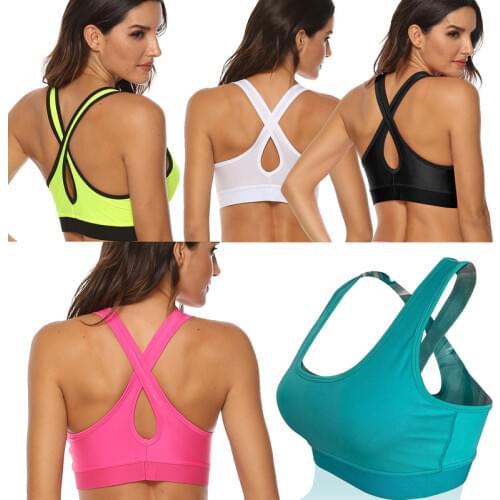 The new cross beauty back without rims professional sports bra vest shockproof running fitness yoga bra underwear women
