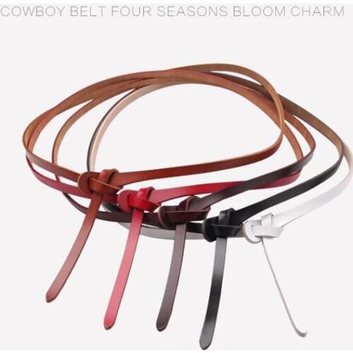 Ladies thin waist belt dress tied with a knot decorative PU leather belt versatile retro decorative belt PY93