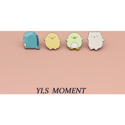 Sumikko animal Enamel Pins and Brooches for Women Men Lapel Pin Backpack Bags Badge Kids Gifts