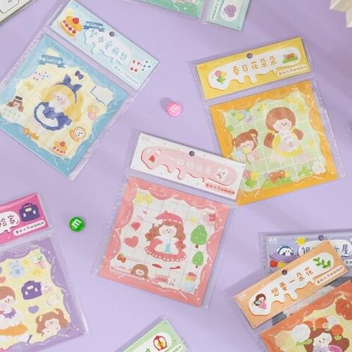 1Sheet/Pack Kawaii 12 Girls Designs Decorative Stickers For Scrapbooking Cell Cover Diary Student Stationery Album Gift DIY