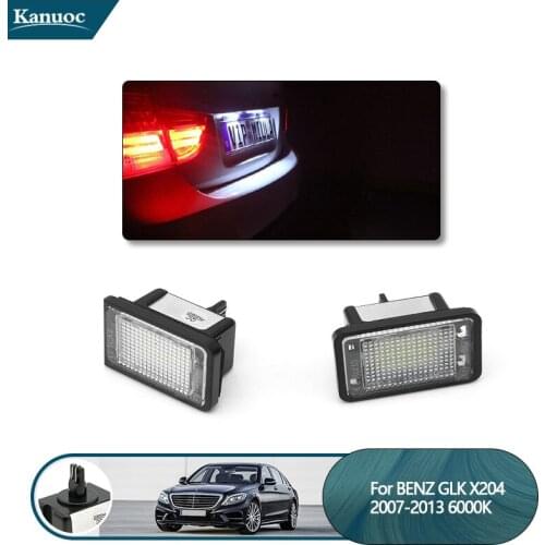 2pcs LED Bulb License Number plate lights Truck Trailer Rear Tail Lights For Mercedes-Benz GLK X204 2007-2013