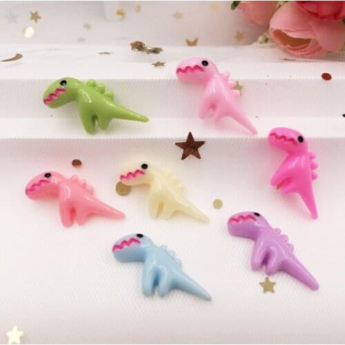 20PCS Resin Mix Kawaii Colorful Mini Baby Dinosaur Flatback Cabochon Stone Scrapbook DIY Decor Home Craft Supplies SF770