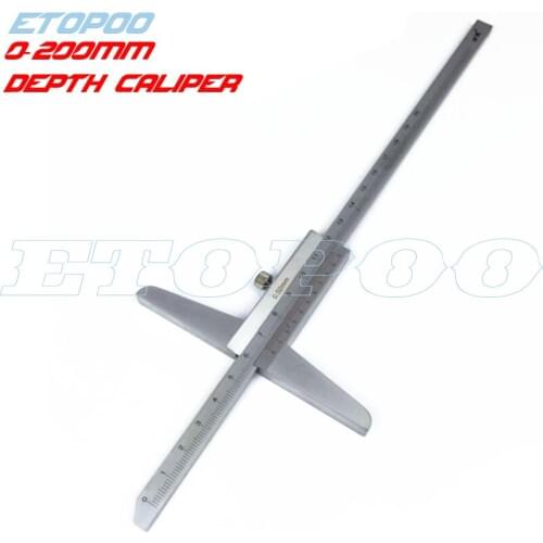 200mm 8" Depth Vernier Caliper Gauge Depth Caliper Gauge Depth Measuring Tool 0-200mm