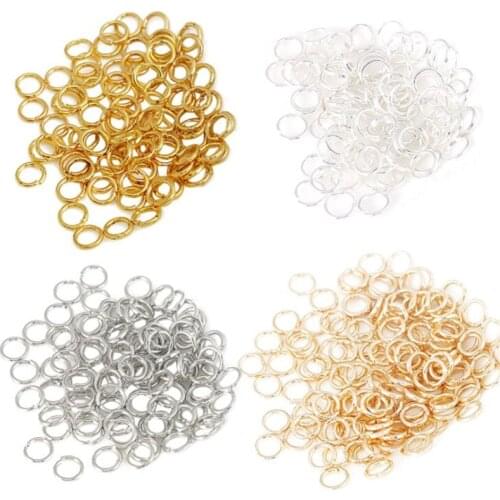 200pcs/Lot Gold Silver Loop 4 6 8 10mm Open Jump Rings For DIY Jewelry Making Necklace Bracelet Findings Connector Supplies