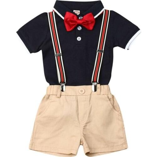 2019 Hot Sale 2PCS Baby Infant Boys Short Sleeve Top Clothes Toddler Pants Set Outfits Baby Clothing Set 18M-5Y