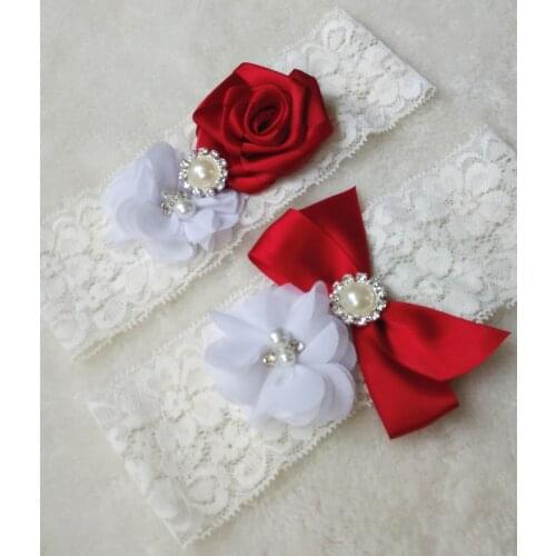 2020 MYYBLE1 pair NEW wedding garter set red bridal lace garter stretch toss garter vintage inspired garter