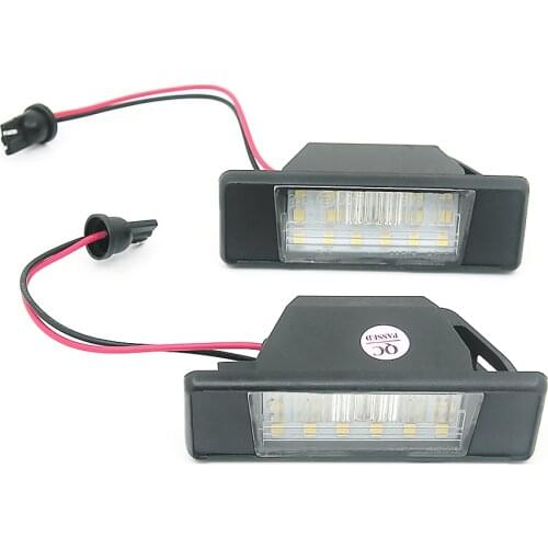 2x Error Free Xenon White LED License Plate light for Nissan Qashqai Pathfinder R51 JUKE Primera P12 X-trail car lamp