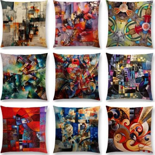 3d Print Gorgeous Abstract Art Painting Mysterious Vortex Geometry Color Retro Cushion Cover Home Decor Sofa Throw Pillow Case