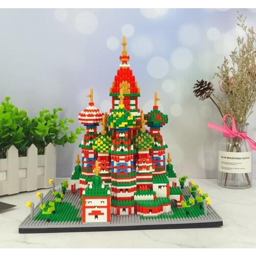 Large City Building 3D Model Building Block City Street View Basil Cathedral DIY Building Block Assembly Toy Gift No Box 4872pcs