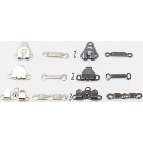 50sets Brass Hook Plating Silver Medium Size Trousers Fashion Hook Apparel Sewing Hook