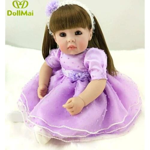 51cm Adorable vinyl silicone reborn baby doll toy newborn girl babies princess doll birthday gift play house toy bebe boneca