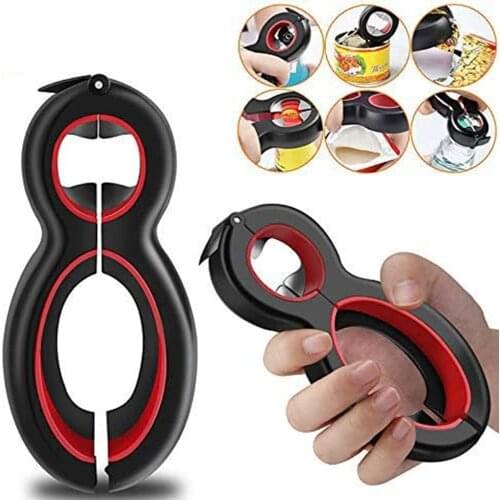 6 In 1 Jar Grip Opener Multifunction Portable Handy Screw Jar Can Beer Bottle Openers Kitchen Accessories Kitchen Gadgets 2021