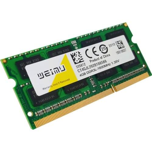WEIMU 8GB 4GB DDR3L 1600MHz Laptop Memory PC3 12800U 204 Pins 1.35V Non-ECC Unbuffered SODIMM RAM DDR3