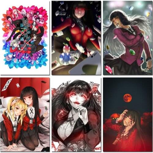 Kakegurui Jabami Yumeko Anime TV Series Poster Art Prints Silk Canvas Wallpaper Decorative Wall Picture For Living Room-006