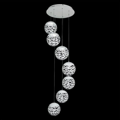 Free Shipping Modern Led Pendant Lamp White Black Painting Metal Pendant Light for Stair Dinning Living Room Hanging Lighting