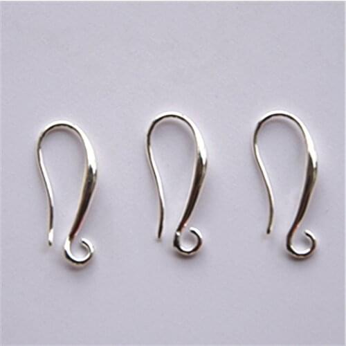 Free 20pcs Fast Shipping Making Beads Jewelry Accessories Findings 925 Sterling Silver Hook Earring Pinch Smooth Ear Wires Women