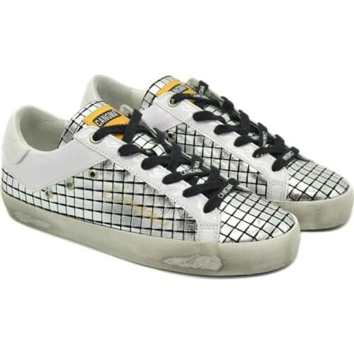 CANGMA Luxury Brand Italian Designer Sneakers Woman Silver Shoes Patent Leather Women Flats Adult Casual Shoes Female 2021