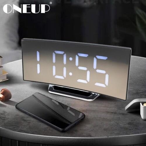ONEUP Digital Alarm Clock LED Electronic Screen Alarm Clocks For Bedroom Temperature Snooze Function Desk Table Clock Home Decor