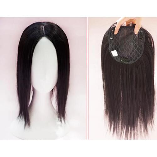 Cheap lace frontal closure sintetico silk base frontal with bundles synthetic weave closure short bob hair cut for black wome