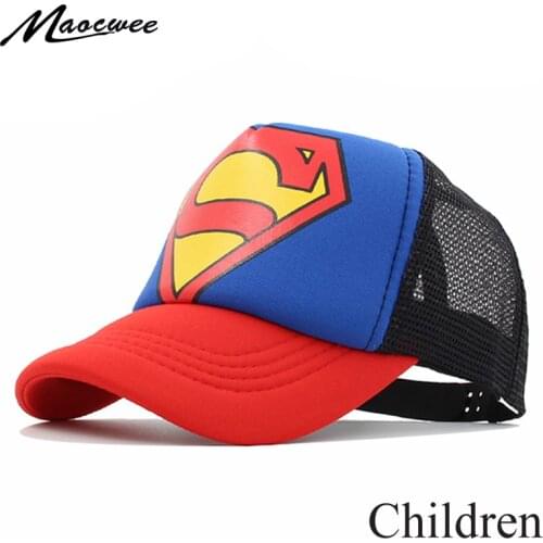 Kids Baseball Caps Children Super Man Mesh Snapback Caps Boys Girl Hip Hop Cap Summer Outdoor Sport Casual Hats Gorras Casquette
