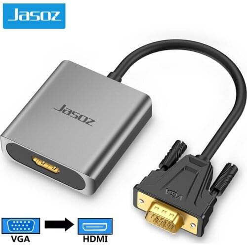 Jasoz VGA to HDMI Converter Adapter Cable 1080P Analog to Digital Video Audio Converter for PC Laptop to HDTV Projector Tv Box