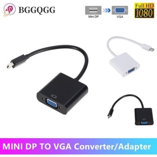 BGGQGG MINI DP to VGA Converter Cables 1080P Thunderbolt MINI Display Port to VGA Converter Mini DP to VGA Converter Adapter