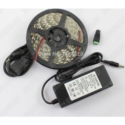 Red/Green/Blue/White/Yellow/Warm white SMD3528 5M 120Leds/m DC12V IP22 10W Non-waterproof 3528 LED Strip +12V 5A Adapter