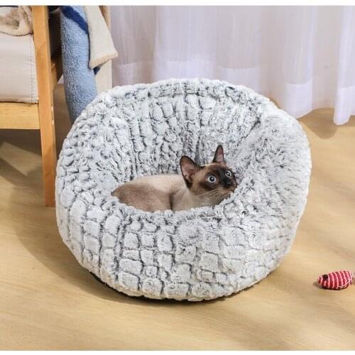Round Cat Bed Soft Dog Cat Kennel Winter Deep Sleeping Bag Sofa Mat Puppy Cushion House Dog Adjustable Warm Fleece Pet Product