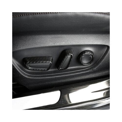 Carbon Fiber Look Car Seat Adjustment Button Cover 6pcs For Toyota RAV4 19 - 20